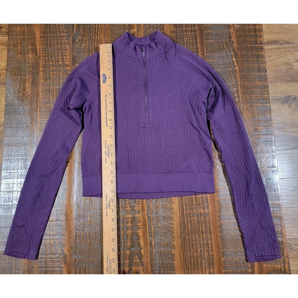 Lululemon Rest Less Cropped Half-Zip Top Ribbed Aerial Current Magenta Size 2